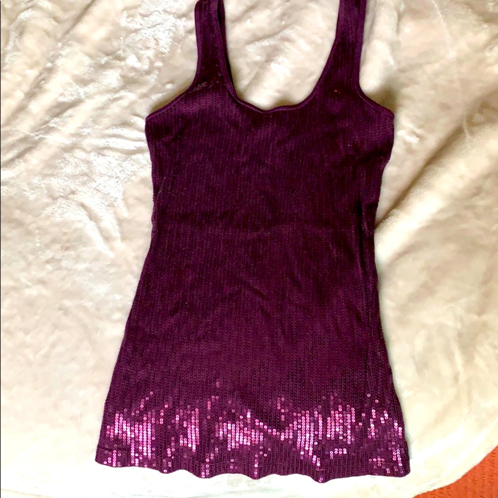 EXPRESS purple sequin tank top